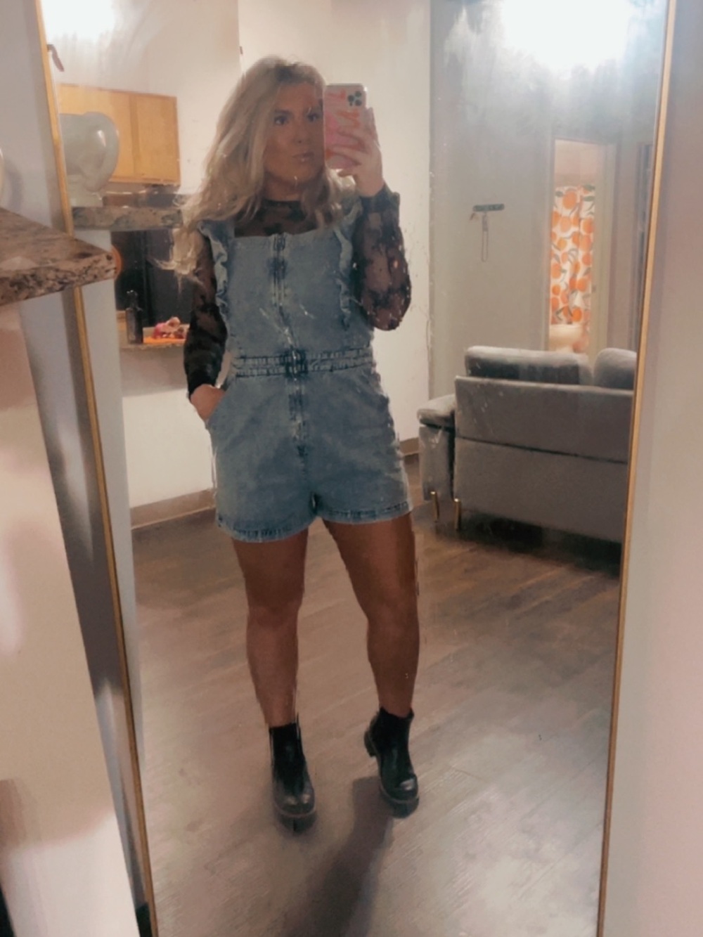 Gilli Light Blue Denim Short Romper Overalls